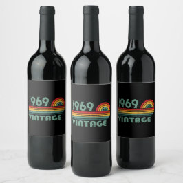 Personalisierte Vintage 55. Geburtstagsparty Weinetikett