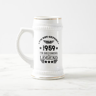 Personalisierte Vintage 65. Geburtstagsgeschenke Bierglas