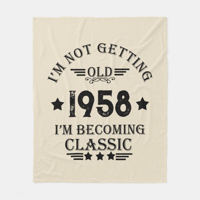 Personalisierte Vintage 65. Geburtstagsgeschenke Fleecedecke (Vorderseite)