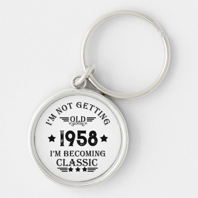 Personalisierte Vintage 65. Geburtstagsgeschenke Schlüsselanhänger (Vorne)