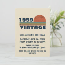 Personalisierte Vintage 65. Geburtstagsparty