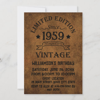 Personalisierte Vintage 65. Geburtstagsparty Einladung