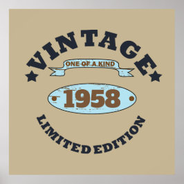 Personalisierte Vintage 65. Geburtstagsparty Poster