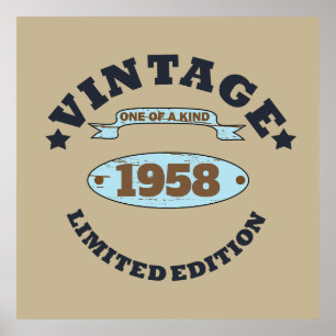 Personalisierte Vintage 65. Geburtstagsparty Poster