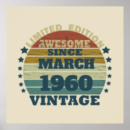 Personalisierte Vintage 65. Geburtstagsparty Poster