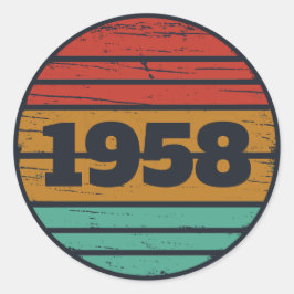 Personalisierte Vintage 65. Geburtstagsparty Runder Aufkleber