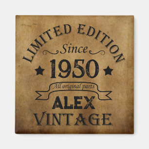 Personalisierte Vintage 75. Geburtstagsparty Magnet