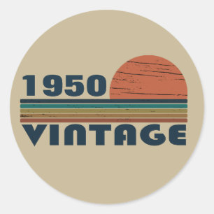 Personalisierte Vintage 75. Geburtstagsparty Runder Aufkleber