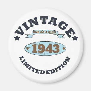 Personalisierte Vintage 90. Geburtstagsparty Magnet