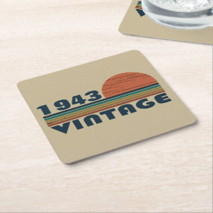 Personalisierte Vintage 90. Geburtstagsparty Rechteckiger Pappuntersetzer