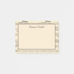 Personalisierte Vintage-Antik-Notenblätter Post-it Klebezettel