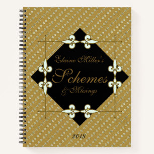 Personalisierte Vintage Art-Déco-Programme und -M Notizbuch
