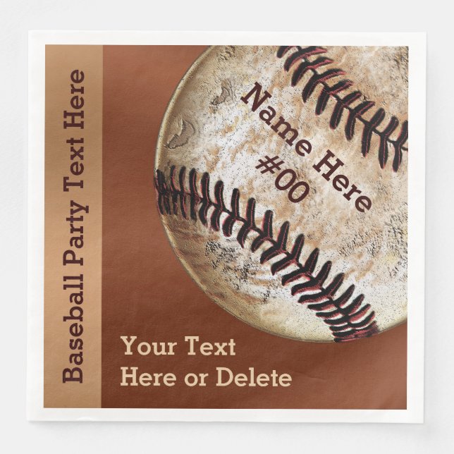 Personalisierte Vintage Baseball Napkins, Ihr Text Serviette (Vorderseite)