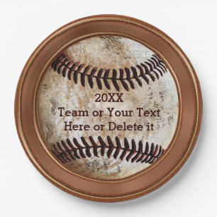Personalisierte Vintage-Baseball-Papierteller Pappteller