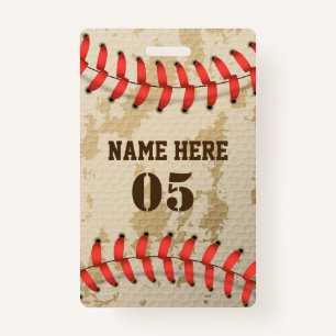 Personalisierte Vintage Baseballnummer Retro Ausweis