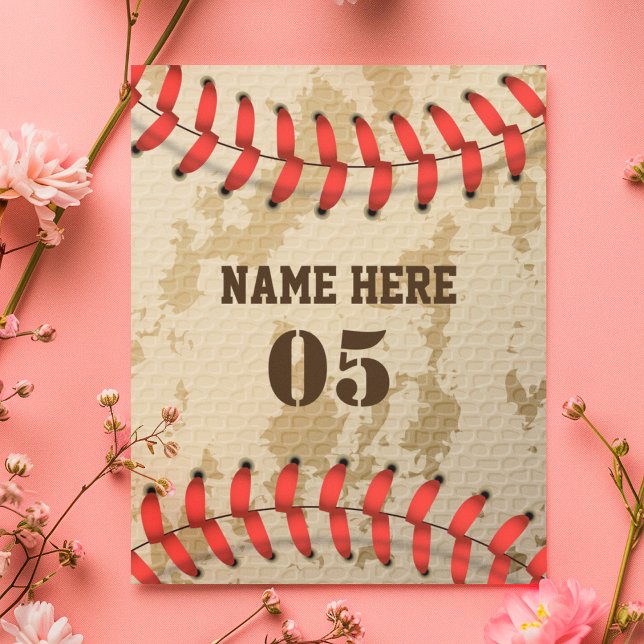 Personalisierte Vintage Baseballnummer Retro Feiertagspostkarte (Von Creator hochgeladen)