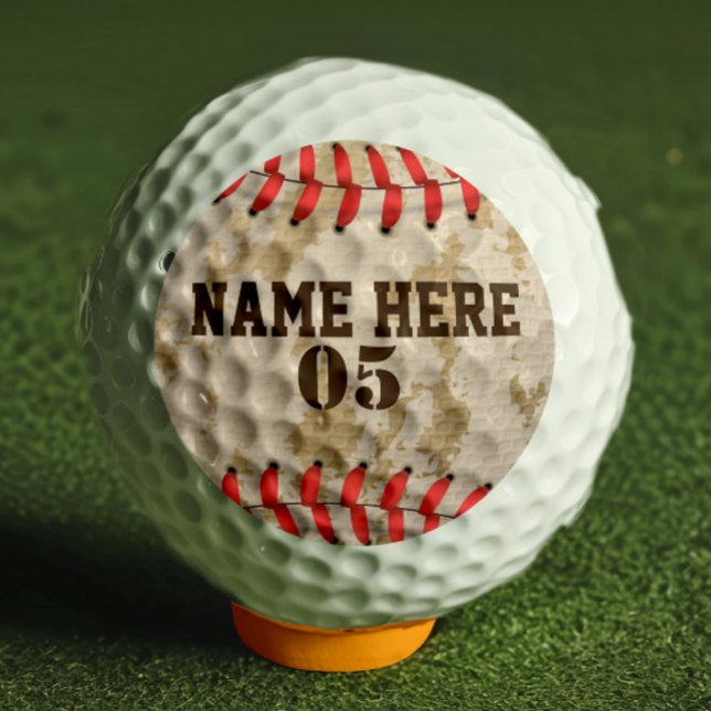 Personalisierte Vintage Baseballnummer Retro Golfball (Von Creator hochgeladen)