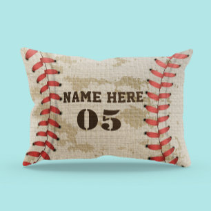 Personalisierte Vintage Baseballnummer Retro Kissenbezug