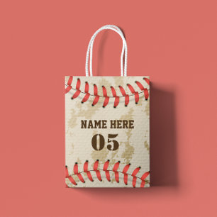 Personalisierte Vintage Baseballnummer Retro Kleine Geschenktüte