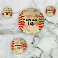 Personalisierte Vintage Baseballnummer Retro