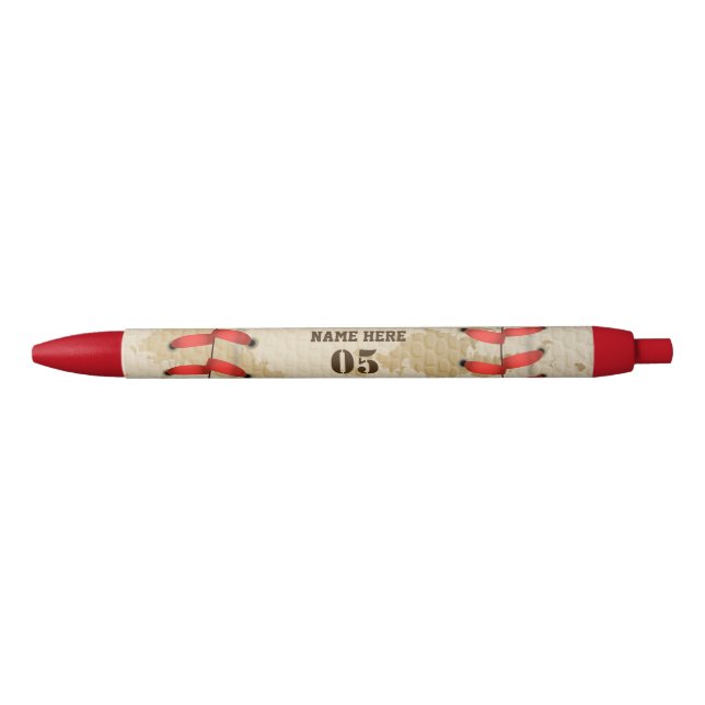 Personalisierte Vintage Baseballnummer Retro Kugelschreiber (Vorderseite)