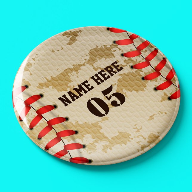 Personalisierte Vintage Baseballnummer Retro Magnet (Von Creator hochgeladen)