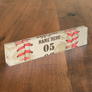 Personalisierte Vintage Baseballnummer Retro Namensplakette