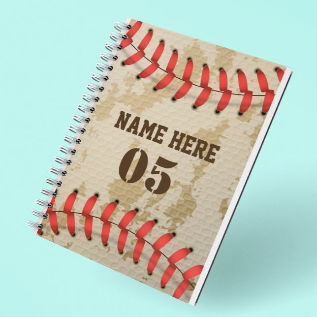 Personalisierte Vintage Baseballnummer Retro Notizblock (Von Creator hochgeladen)