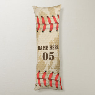 Personalisierte Vintage Baseballnummer Retro Seitenschläferkissen