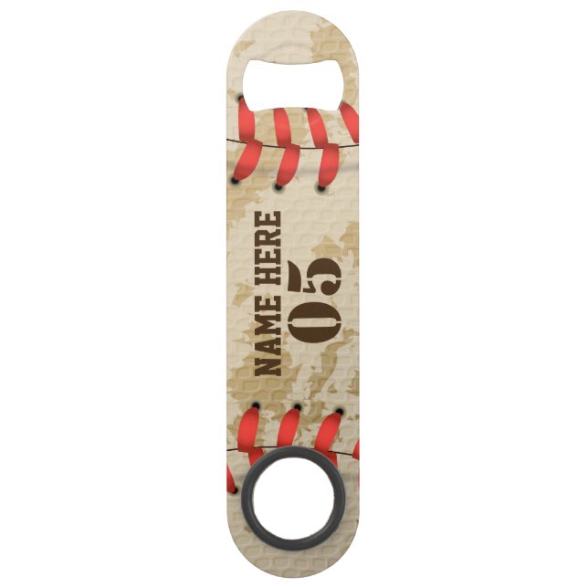 Personalisierte Vintage Baseballnummer Retro Speed Flaschenöffner (Vorderseite)