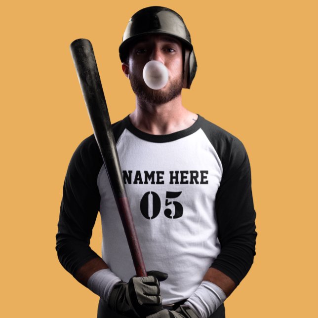 Personalisierte Vintage Baseballnummer Retro T-Shirt (Von Creator hochgeladen)