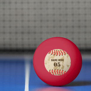 Personalisierte Vintage Baseballnummer Retro Tischtennisball