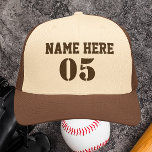 Personalisierte Vintage Baseballnummer Retro Truckerkappe<br><div class="desc">Personalisiertes Vintages Retro-Design mit Baseball-Namen kann gut für Sie sein,  wenn Sie Baseball Liebe. Oder es könnte ein großartiges Geschenk für diejenigen sein,  die Baseball Lieben haben.</div>