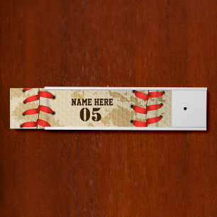 Personalisierte Vintage Baseballnummer Retro Türschild