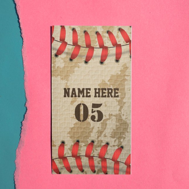 Personalisierte Vintage Baseballnummer Retro Werbekarte (Von Creator hochgeladen)