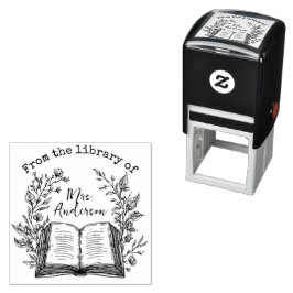 Personalisierte Vintage Bibliothek Buch Briefmarke Permastempel