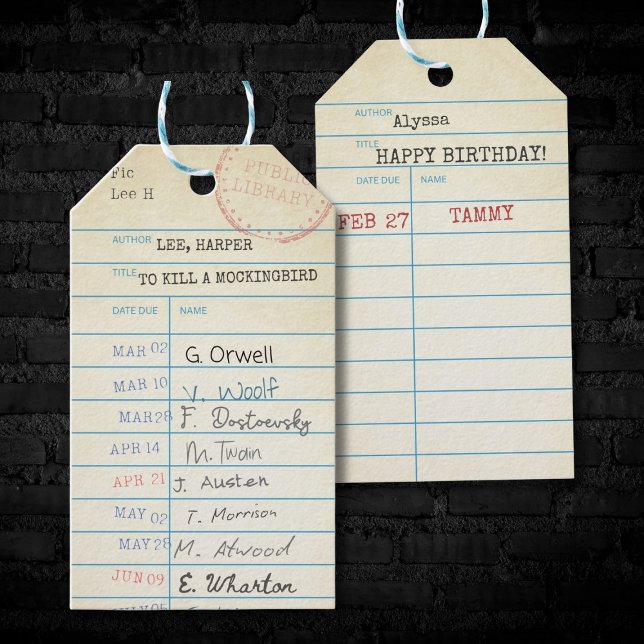 Personalisierte Vintage Bibliothek Geschenkanhänger (Von Creator hochgeladen)