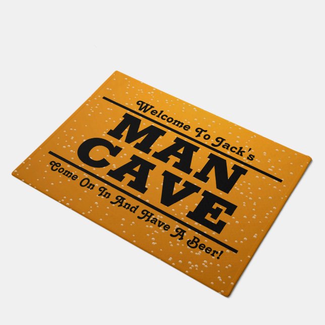 Personalisierte Vintage Bienenthemenhöhle Fußmatte (Schrägansicht)