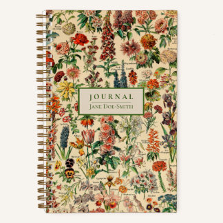Personalisierte Vintage Blume Dot Grid Journal Notizbuch