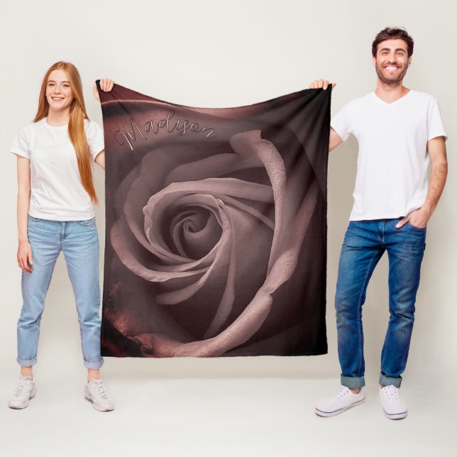 Personalisierte Vintage Blush-Rose Fleecedecke (Beispiel)