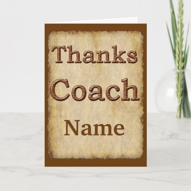 Personalisierte Vintage Dankeskarte, Coachname Dankeskarte (Vorderseite)