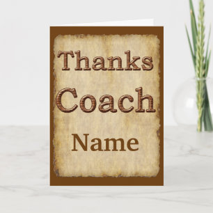 Personalisierte Vintage Dankeskarte, Coachname Dankeskarte