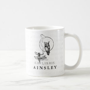 Personalisierte Vintage Eulen-Collage Kaffeetasse
