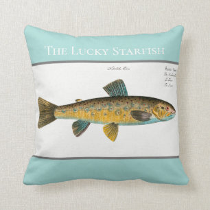 Personalisierte Vintage Fischforelle Kissen