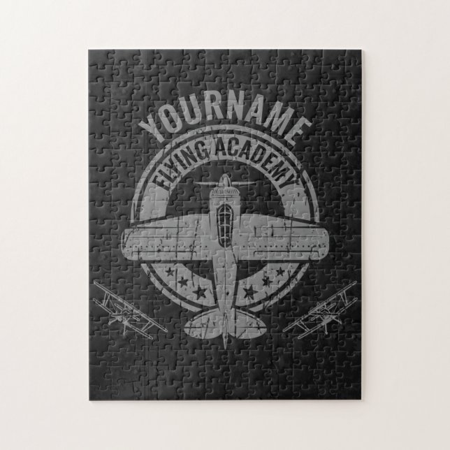 Personalisierte Vintage Flugzeugpilotenakademie (Vertikal)