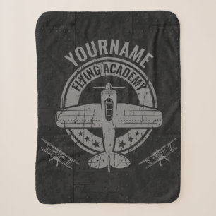 Personalisierte Vintage Flugzeugpilotenakademie Sherpadecke