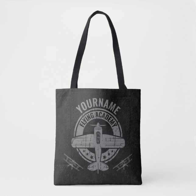 Personalisierte Vintage Flugzeugpilotenakademie Tasche (Vorderseite)