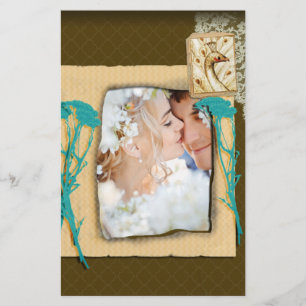 Personalisierte Vintage FotoCollage Briefpapier