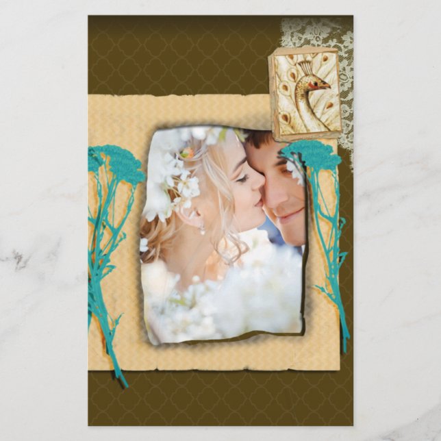 Personalisierte Vintage FotoCollage Briefpapier (Vorderseite)