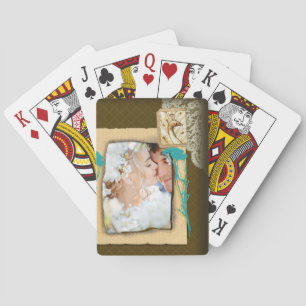 Personalisierte Vintage FotoCollage Spielkarten